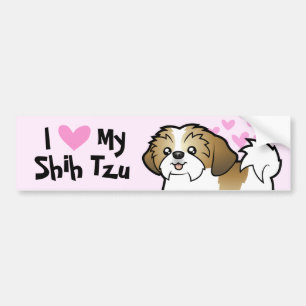 I Love My Shih Tzu (puppy cut) Bumper Sticker