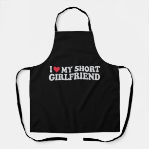 I Love My Short GF Girl Boy Couple Valentines Day  Apron