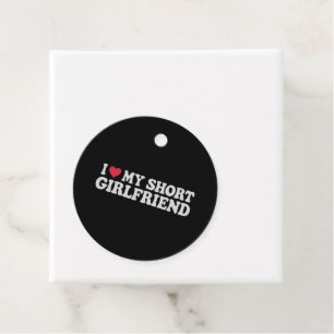 I Love My Short GF Girl Boy Couple Valentines Day Favour Tags