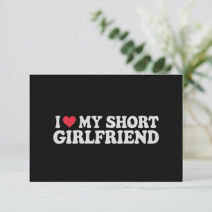 I Love My Short GF Girl Boy Couple Valentines Day Thank You Card