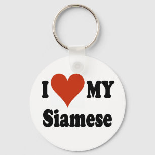 I Love My Siamese Cat Merchandise Key Ring