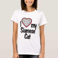 I Love My Siamese Cat - Red Heart Photo Frame