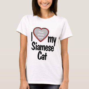 I Love My Siamese Cat - Red Heart Photo Frame T-Shirt