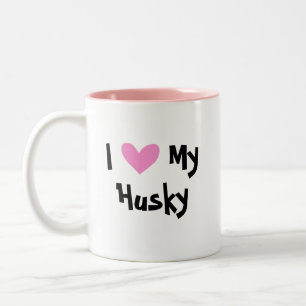 I Love My Siberian Husky / Alaskan Malamute Two-Tone Coffee Mug
