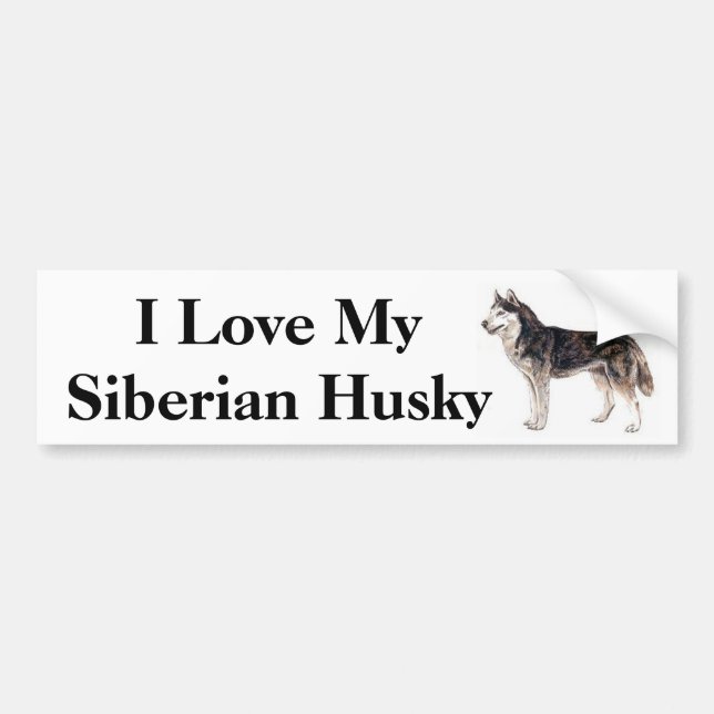 I Love my Siberian Husky Bumper Sticker (Front)