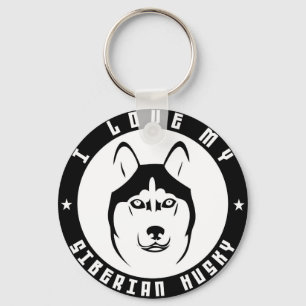 I LOVE MY SIBERIAN HUSKY Dog breed pet Key Ring