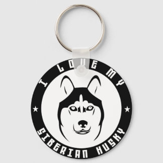 I LOVE MY SIBERIAN HUSKY Dog breed pet Key Ring