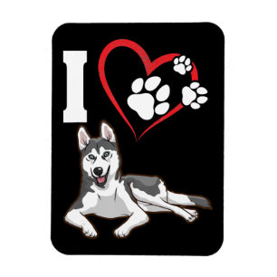 I love my siberian husky dog Home Decor Gift Magnet