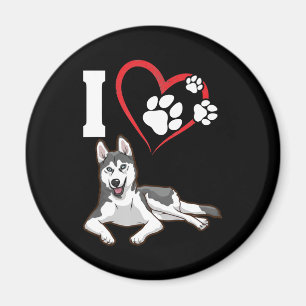 I love my siberian husky dog   Home Decor Gift Magnet