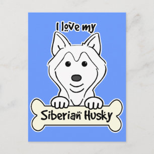 I Love My Siberian Husky Postcard