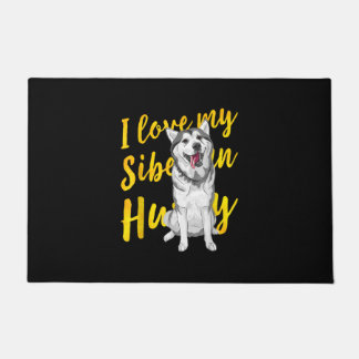 I Love My Siberian Husky | Snow Dog Lover Gift Doormat