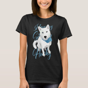 I Love My Siberian Husky White Bi Eyed Snow Dog T-Shirt