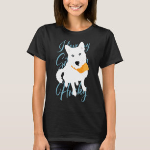 I love my Siberian Husky white snow dog with blue  T-Shirt