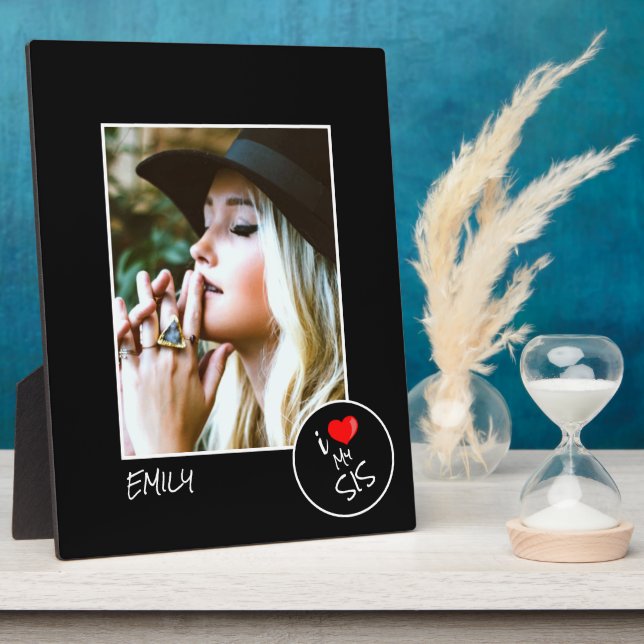 I Love My Sis Custom Photo – Personalised Plaque (Side)