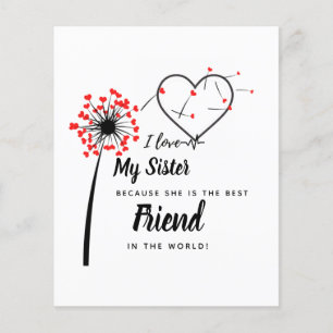 I Love My SISTER - Best Friend Personalised Gift Flyer
