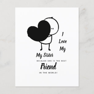 I Love My SISTER - Best Friend Personalised Gift Flyer