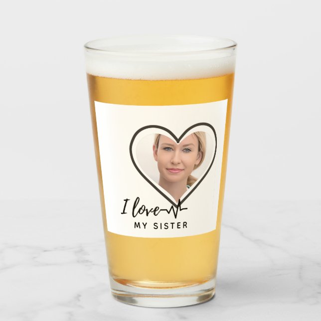 I Love My SISTER - Best Friend Personalised Gift Glass (Front Filled)
