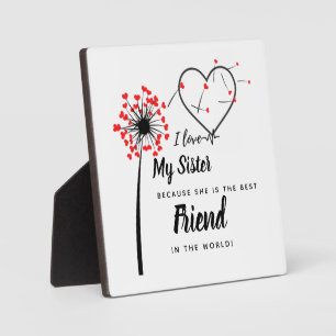 I Love My SISTER - Best Friend Personalised Gift Plaque