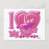 I Love My Sister pink/purple - heart