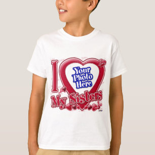 I Love My Sisters red heart - photo T-Shirt