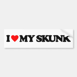 I LOVE MY SKUNK BUMPER STICKER