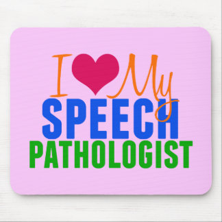 I Love My SLP (pink) Mouse Pad