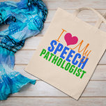 I Love My SLP Tote Bag<br><div class="desc">I love my speech language pathologist. Speech therapists are amazing at helping people with learning to talk. A great Christmas gift for your favourite SLP.</div>