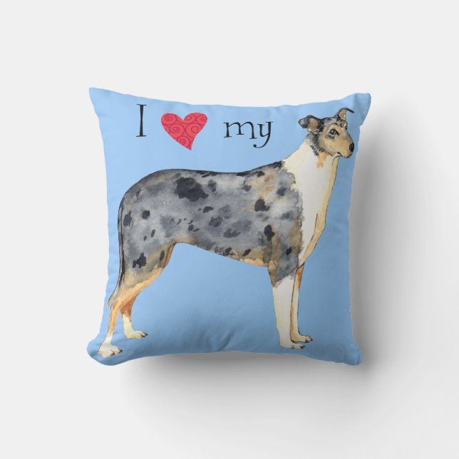 I Love my Smooth Collie Cushion (Front)