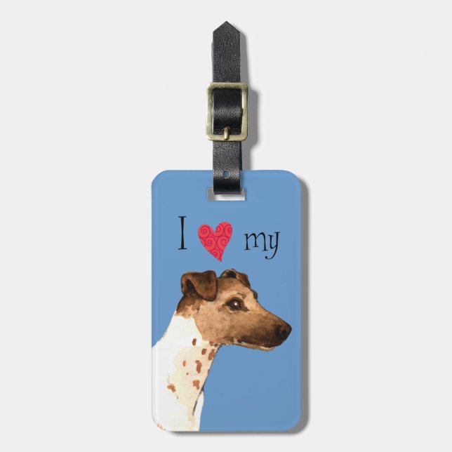 I Love my Smooth Fox Terrier Luggage Tag (Front Vertical)