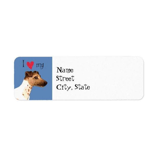 I Love my Smooth Fox Terrier Return Address Label (Front)