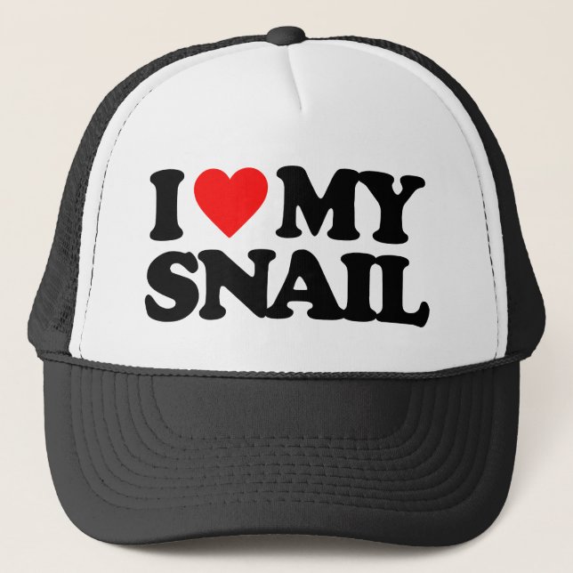 I LOVE MY SNAIL TRUCKER HAT (Front)