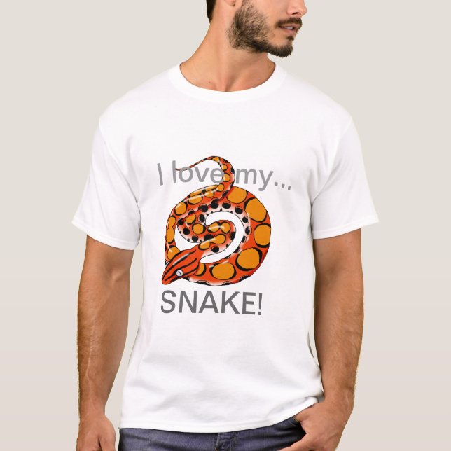 I love my snake! t shirt design 7 (Front)