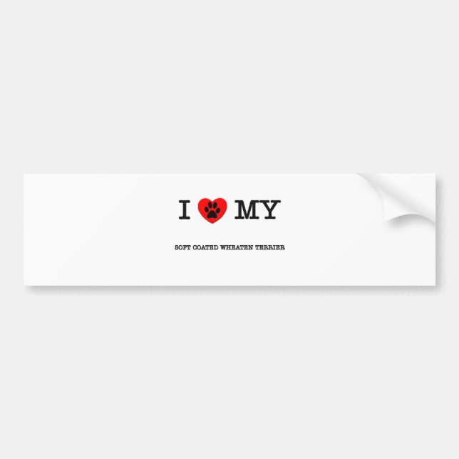 I LOVE MY SOFT COATED WHEATEN TERRIER BUMPER STICKER (Front)