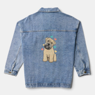 I Love My Soft Coated Wheaten Terrier Dog Heart Denim Jacket
