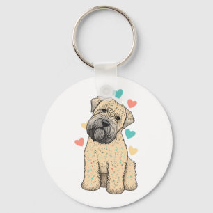 I Love My Soft Coated Wheaten Terrier Dog Heart Key Ring