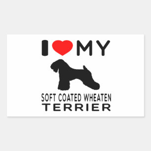 I Love My Soft Coated Wheaten Terrier Rectangular Sticker