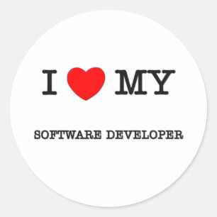 I Love My SOFTWARE DEVELOPER Classic Round Sticker