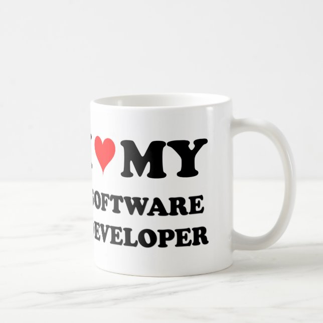 I Love My Software Developer Coffee Mug (Right)
