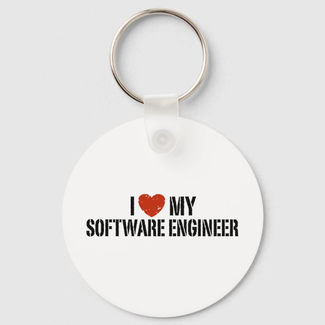 I Love My software Engineer Key Ring (Front)