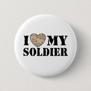 I Love My Soldier 6 Cm Round Badge