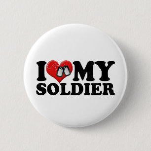 I Love My Soldier 6 Cm Round Badge
