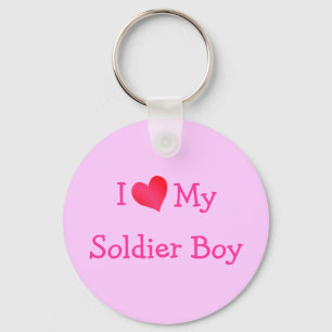 I Love My Soldier Boy Key Ring