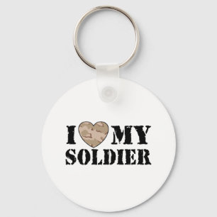I Love My Soldier Key Ring
