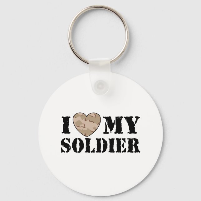 I Love My Soldier Key Ring (Front)