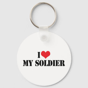 I Love My Soldier Keychain