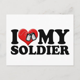 I Love My Soldier Postcard