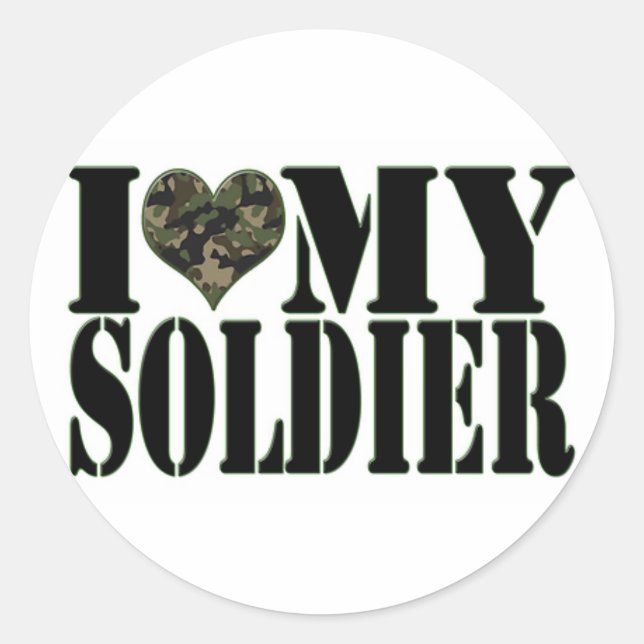 I Love My Soldier Sticker (Front)