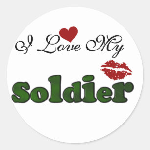 I Love My Soldier Tshirts and Gifts Classic Round Sticker
