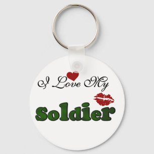 I Love My Soldier Tshirts and Gifts Key Ring