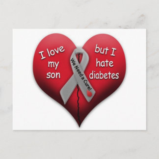 I love my son but Hate Diabetes Postcard